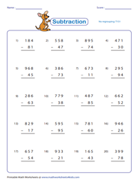 download our free printable 3 digit subtraction worksheet 3rd grade - 3 ...