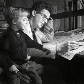 Dennis the Menace creator, Hank Ketchum, with son Dennis (1950s)