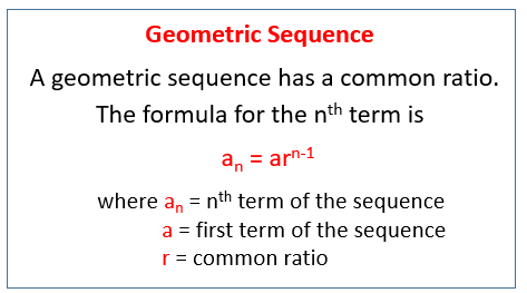 Geometric Sequences Nth Term