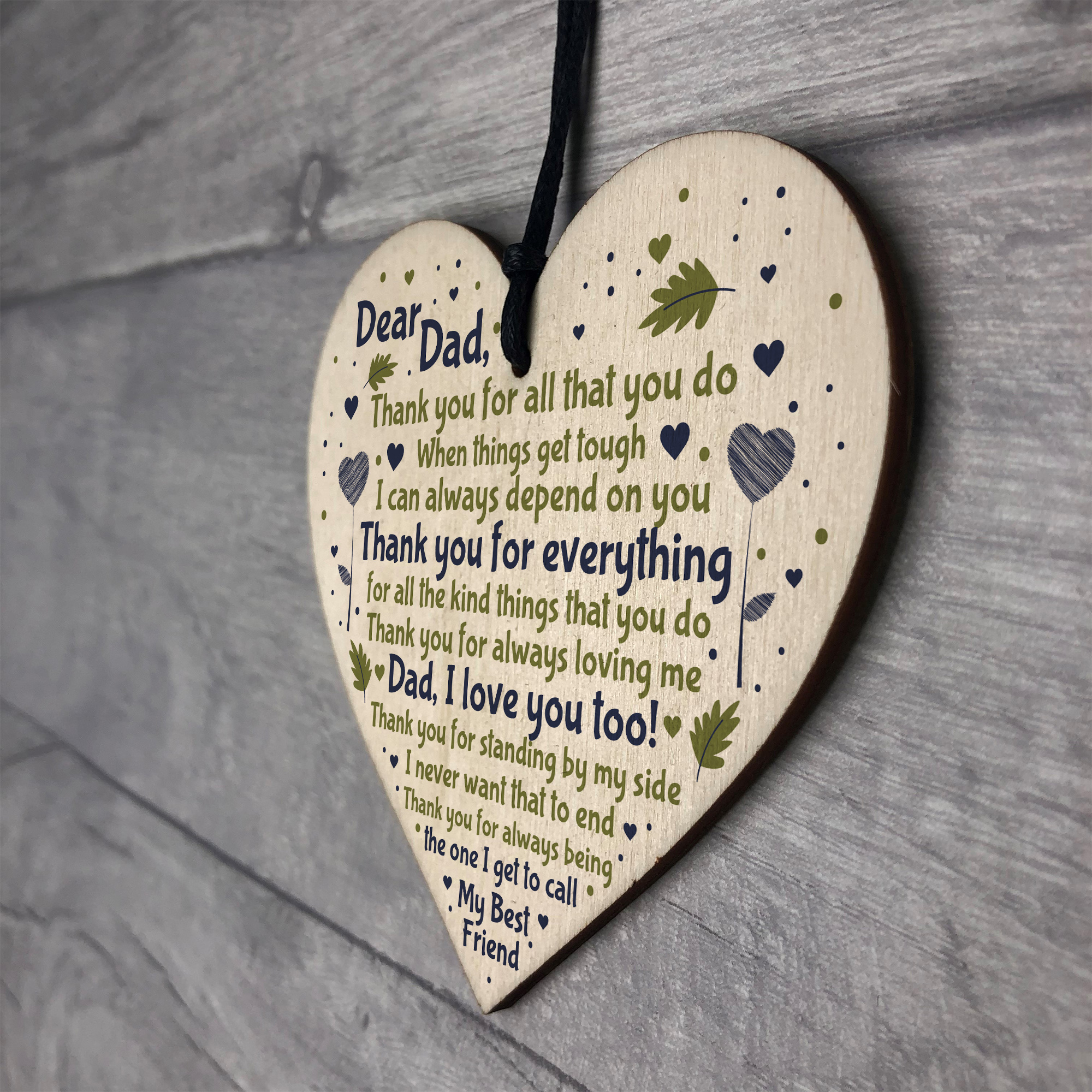 Dad Daddy Gift From Son Daughter Wooden Heart Sign Gift For Birthday jpg (2000x2000)