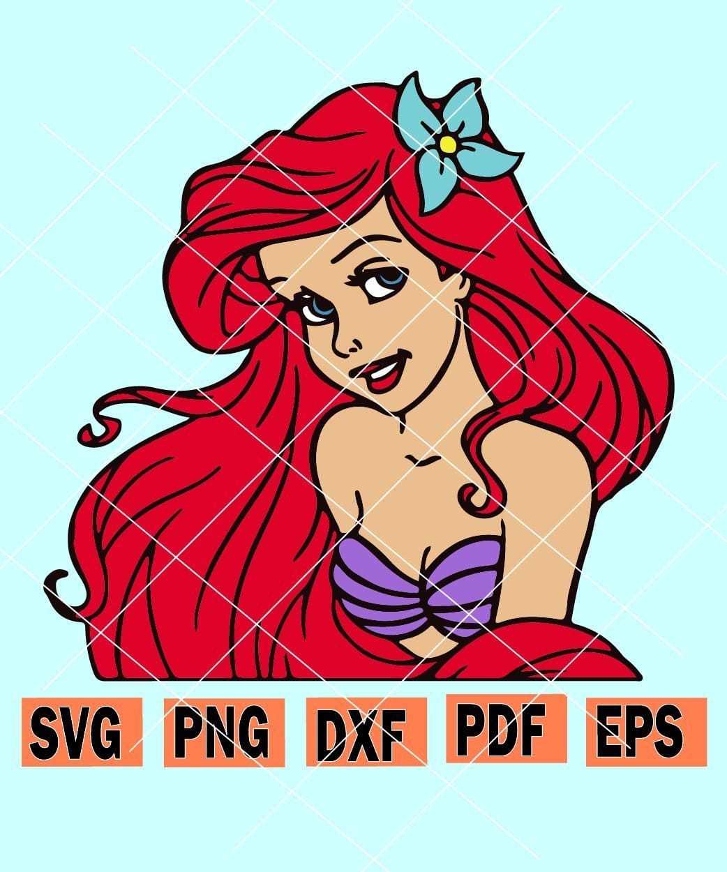 Ariel svg, Ariel clipart, Ariel Cut file, little mermaid svg, disney ...