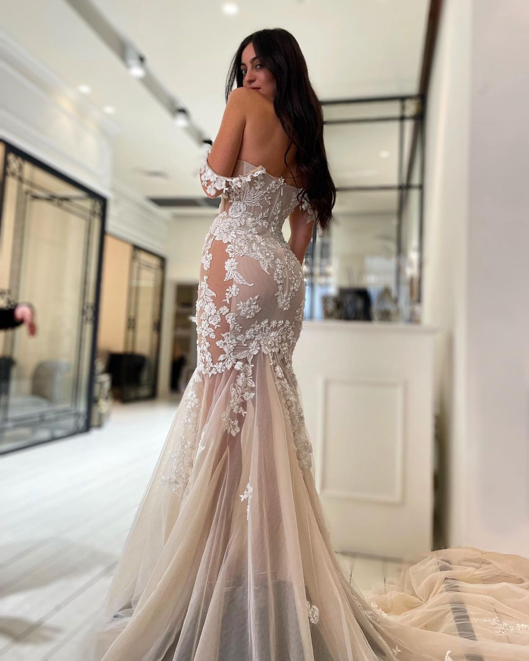 lace wedding dresses fit and flare open back sexy beach galialahav