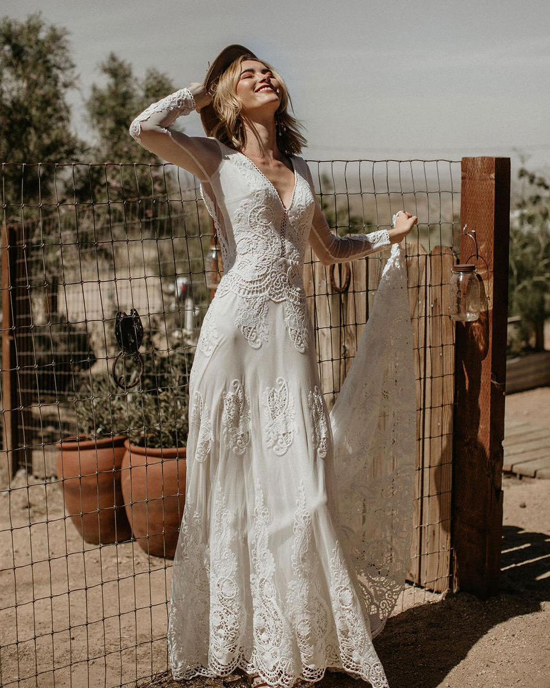 lace wedding dresses a line bohemian rustic western dreamersandlovers