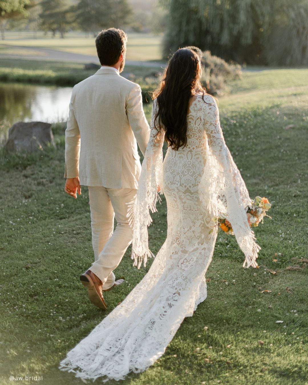 lace wedding dresses sheath boho with long sleeves aw.bridal