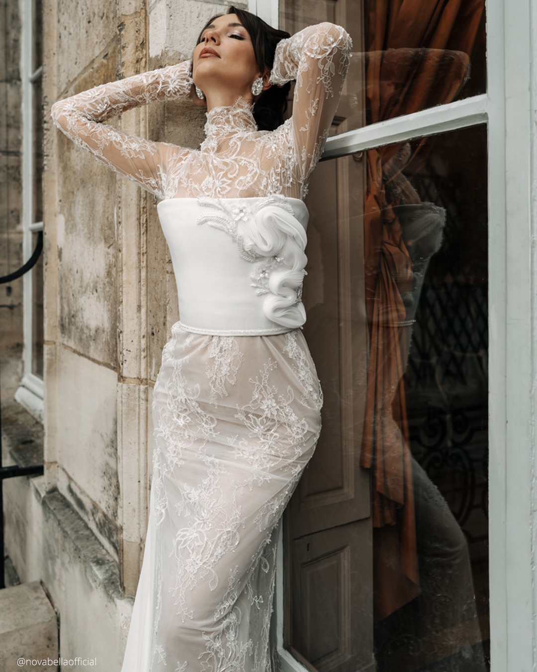 nova bella wedding dresses lace long sleeves