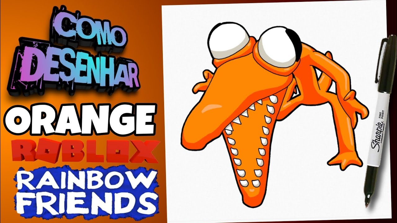 How To Draw Orange From Roblox Rainbow Friends Como Dibujar A Orange De ...