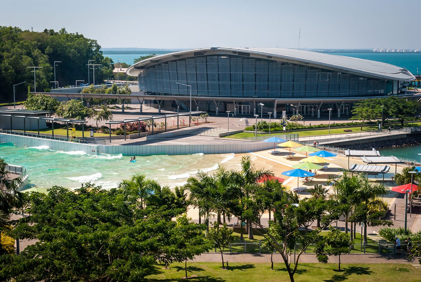 Wave pool and convention center.