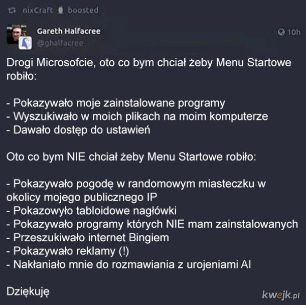 Drogi Microsofcie