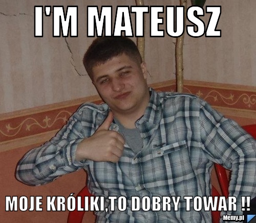 I'm mateusz moje króliki,to dobry towar !!