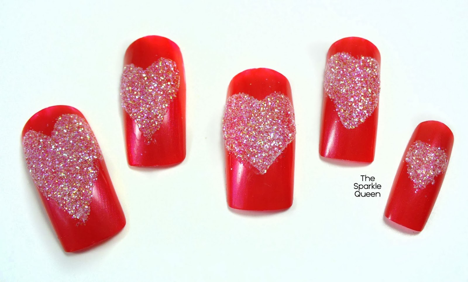 Easy Glitter Heart Nail Art Video Tutorial