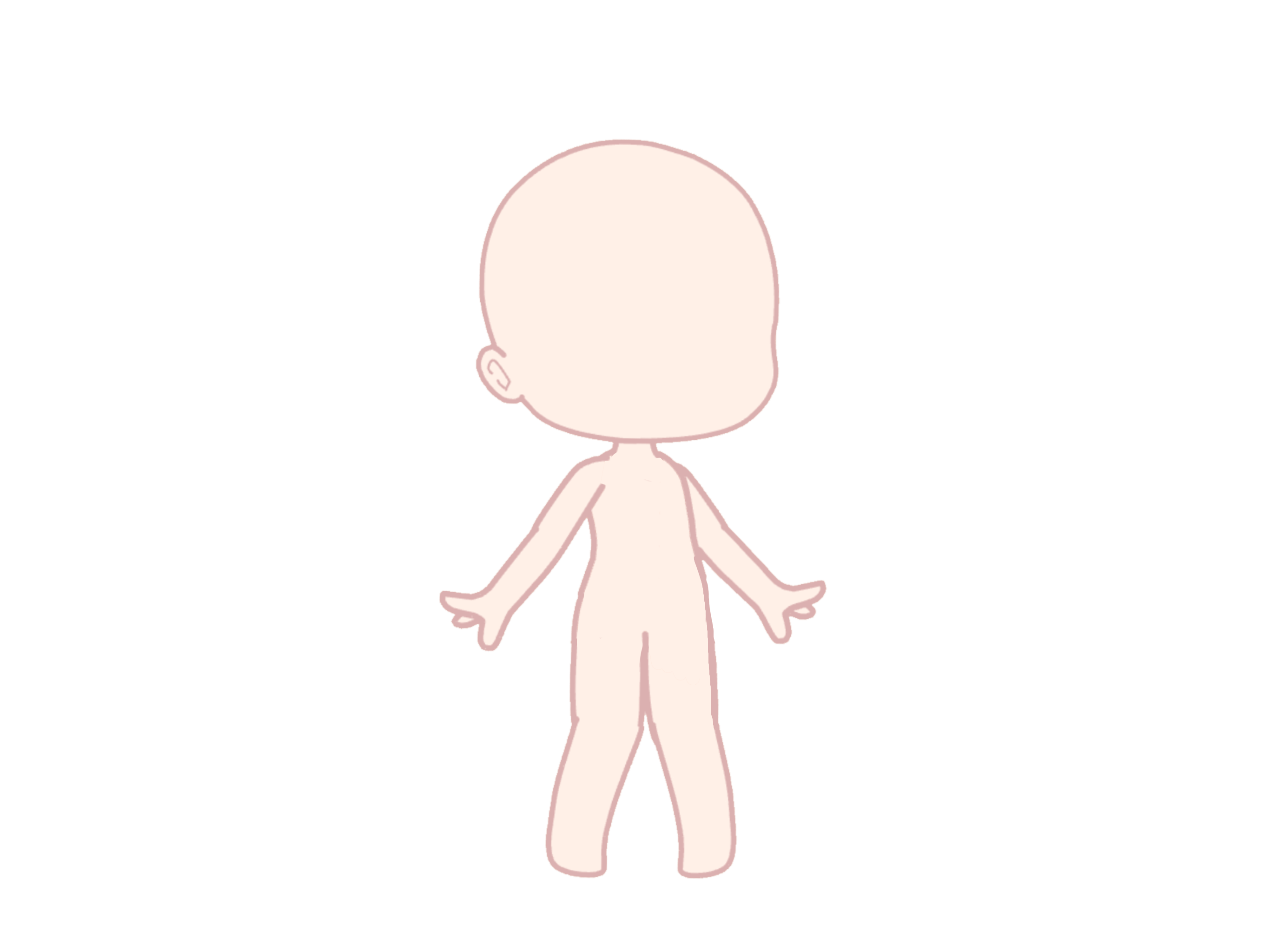 Gacha Body Base / Female Body Base Lineart Transparent Background Png ...