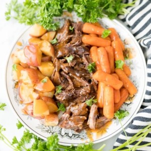 instant pot pot roast, finished dish photo