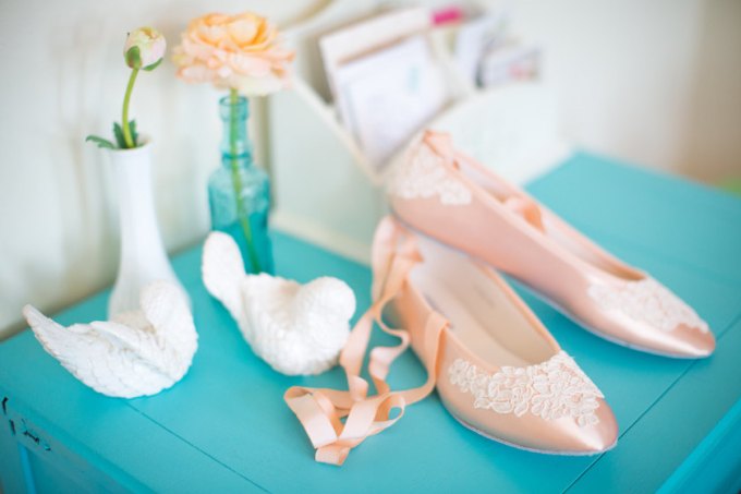 Pink Ballet Bridal Flats by Becca and Louise | 21 Wedding Flats That Will Look Beautiful for the Bride - http://emmalinebride.com/bride/wedding-flats-bride/