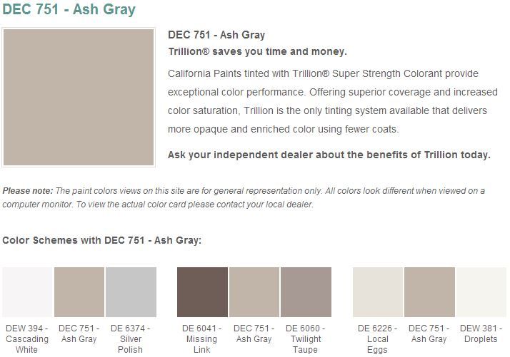 Dec 751 Ash Gray California Paints