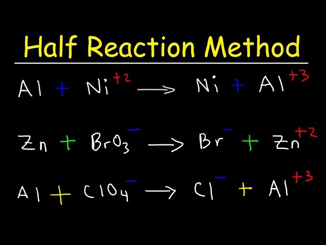 Half Reaction Method Balancing Redox