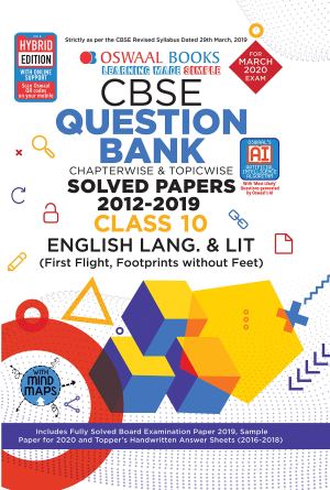 Oswaal CBSE Question Bank Class 10 English Language & Literature Book Chapterwise & Topicwise Includes Objective Types & MCQ’s (For March 2020 Exam)