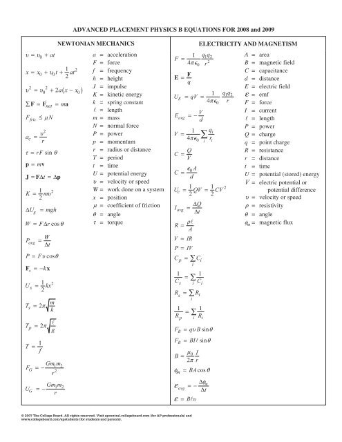 Formula Sheet