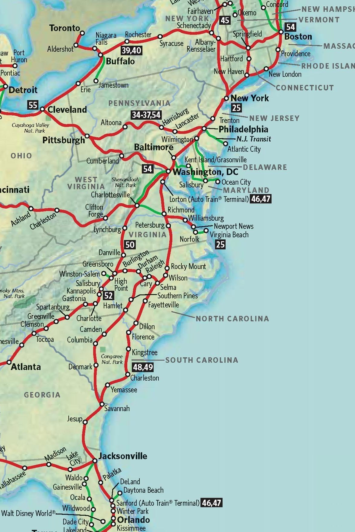 The Ultimate Guide To The Highway Map Of East Coast Usa - Map of ...