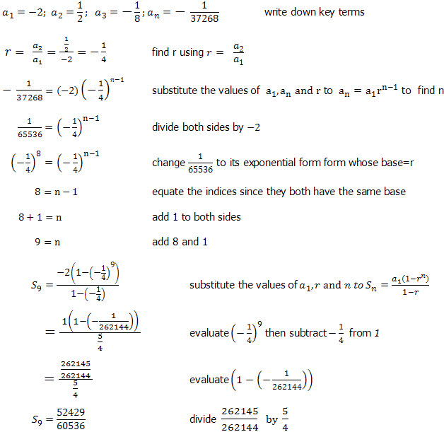 Geometric Progression Series And Sums