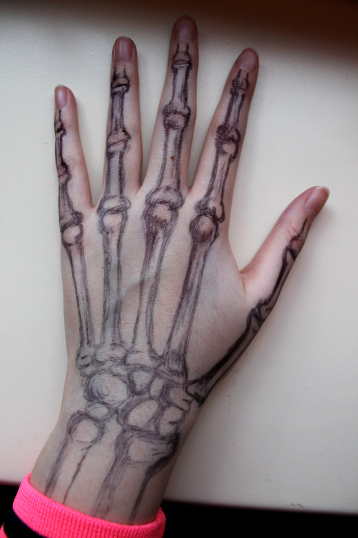 Skeleton Hand Drawing On Hand Tiktok Tutorial - mysweetdreamstory