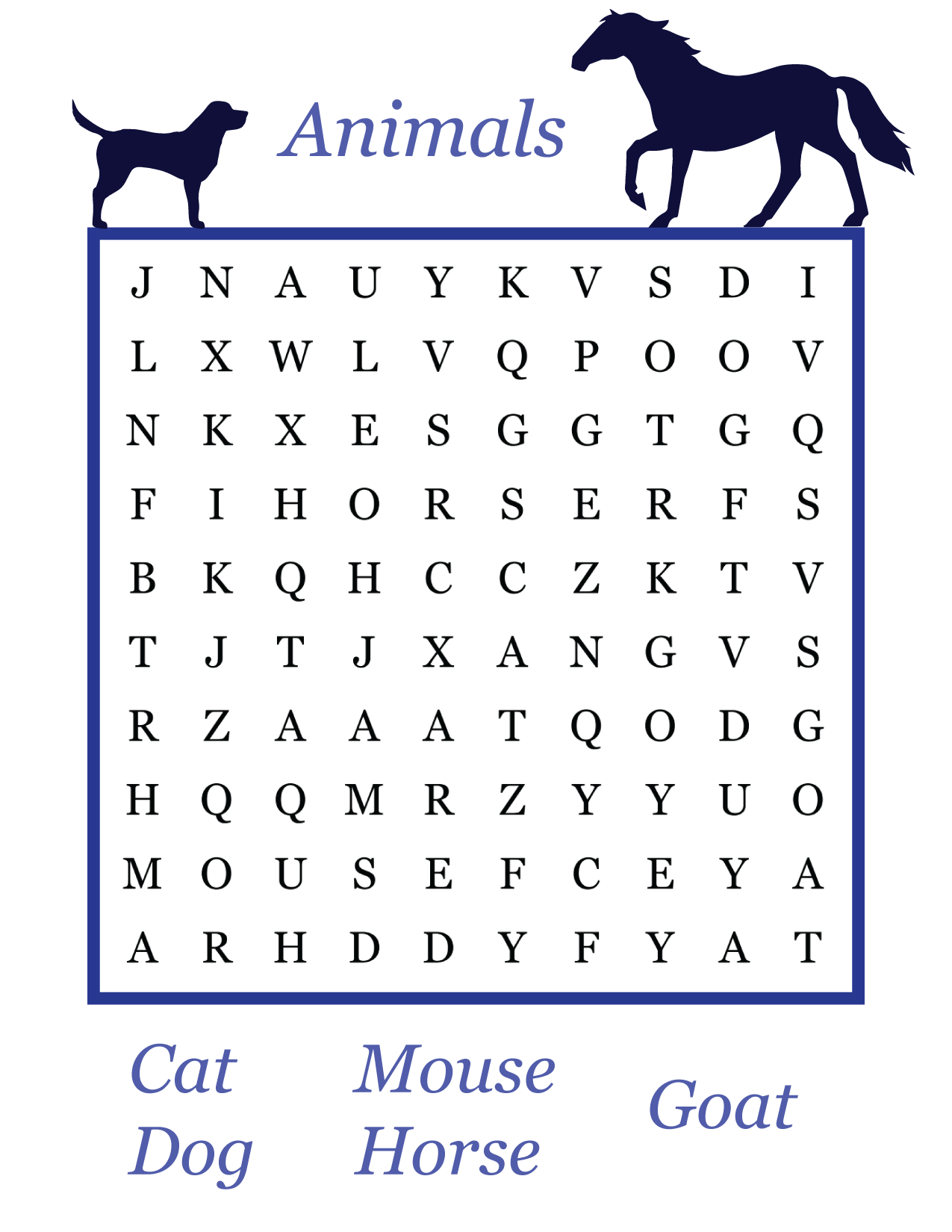 Large Print Word Search Printable