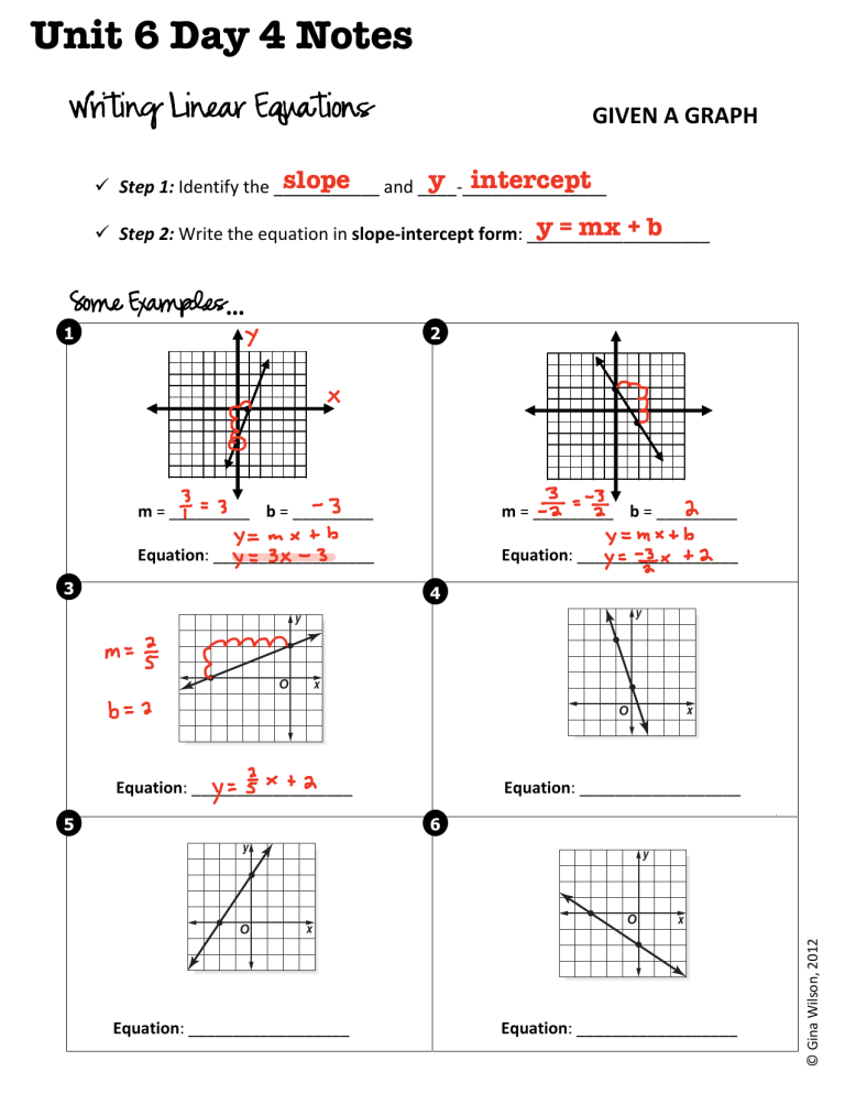 Writing Linear Equations