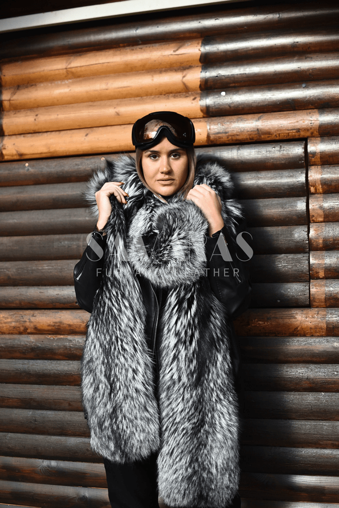 Karla Huge Silver Fox Fur Boa