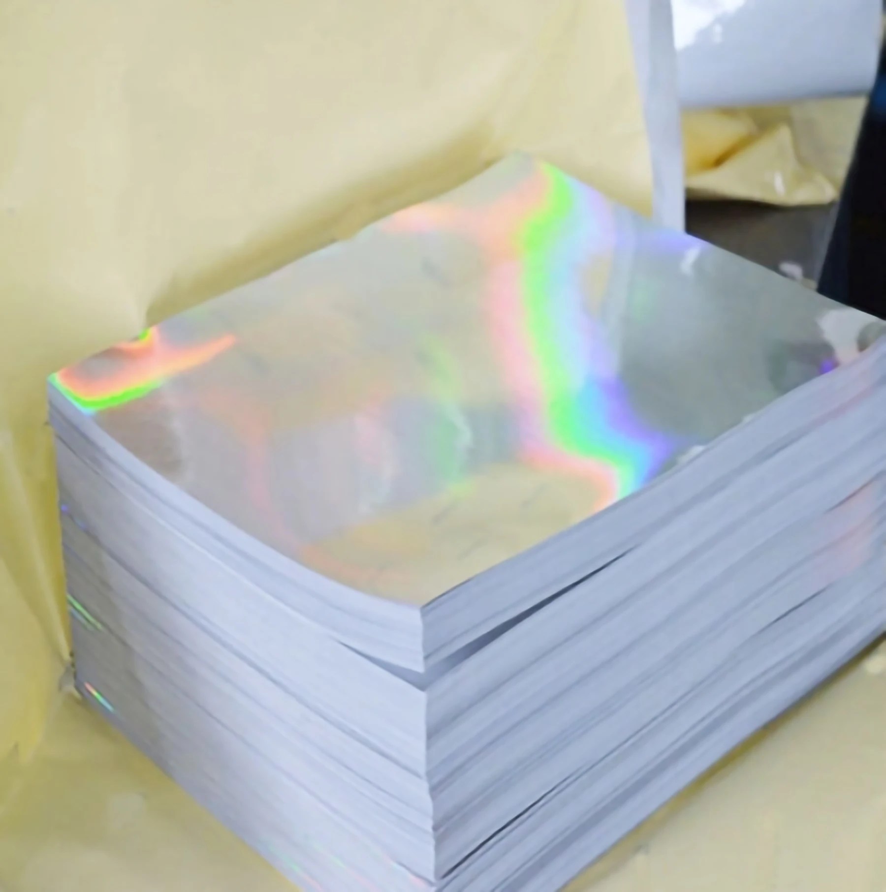 holographic printable vinyl a4 size waterproof self adhesive rainbow vinyl sticker paper for laser and inkjet printer buy holographic sticker paper clear sticker paper glossy sticker paper sticker labels holographic printable