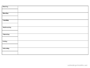 printable weekly calendar printable weekly planners