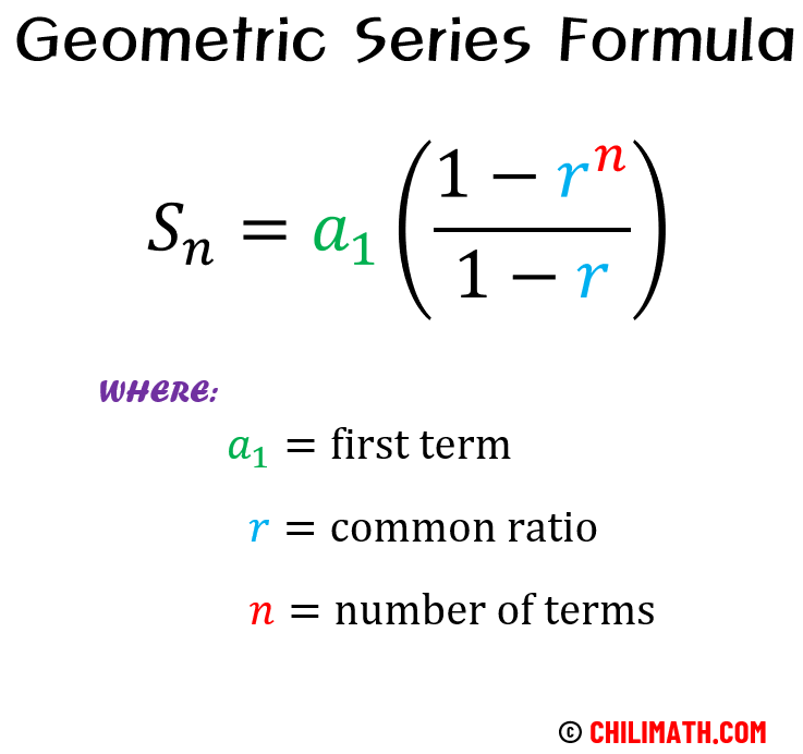 Geometric Series Formula Chilimath