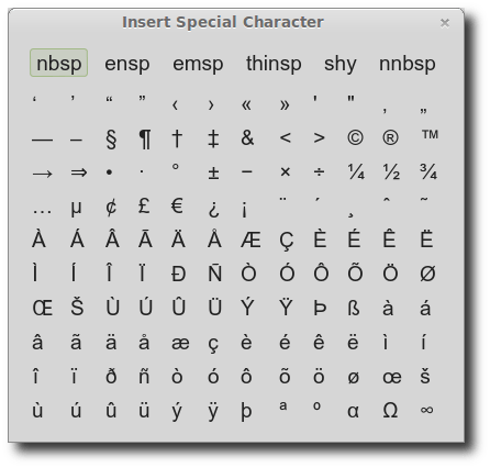 Special characters – ManyRoads