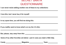 Secret Santa Questionnaire