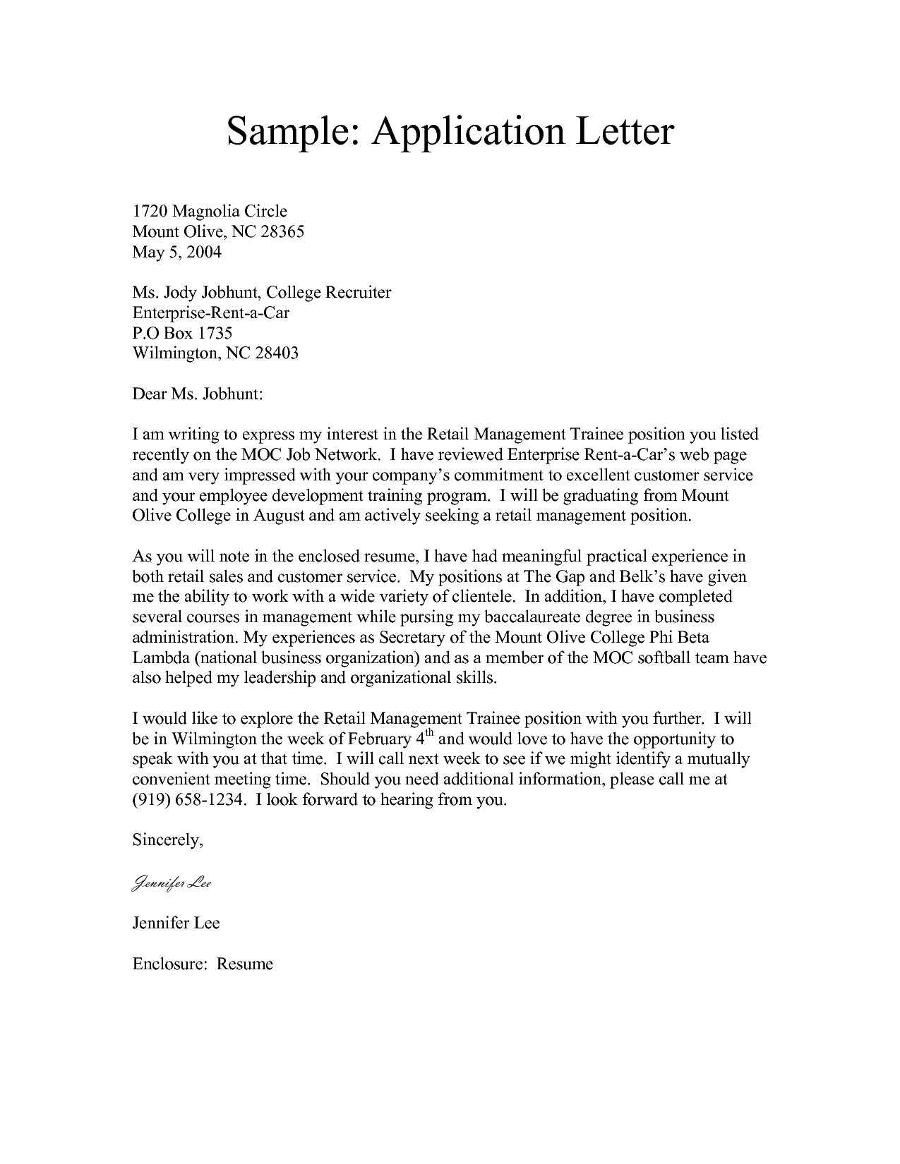 7+ Application Letter Samples - Sample Letters Word