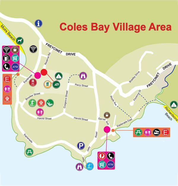 Freycinet Area Map Wineglass Bay