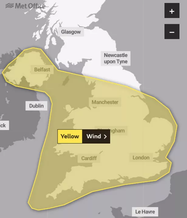 Met Office forecasts HOURS of rain in Birmingham amid 75mph winds ...