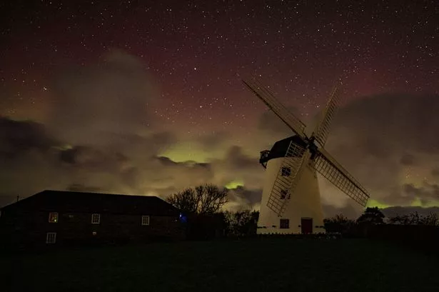 Northern Lights (aurora borealis) captured by Phil Williams at Melin Llynon, Llanddeusant, Anglesey