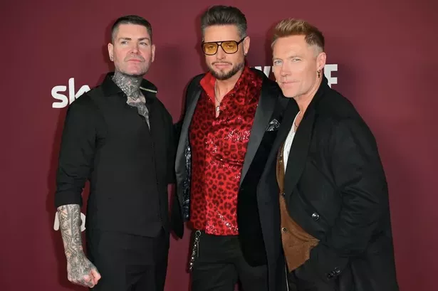 Shane Lynch, Keith Duffy and Ronan Keating attend the World Premiere of "Boyzone: No Matter What" in London on January 27, 2025