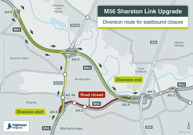 Travellers to Manchester Airport hit by M56 motorway closure ...