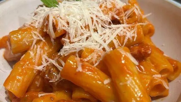 Picture of homemade pasta alla zozzona in a bowl