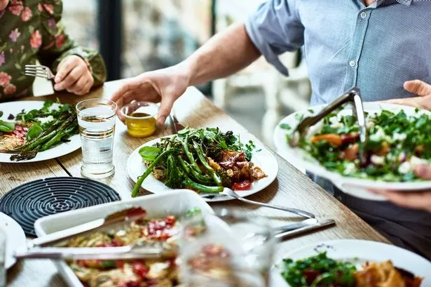 Person eating a vegan lunch