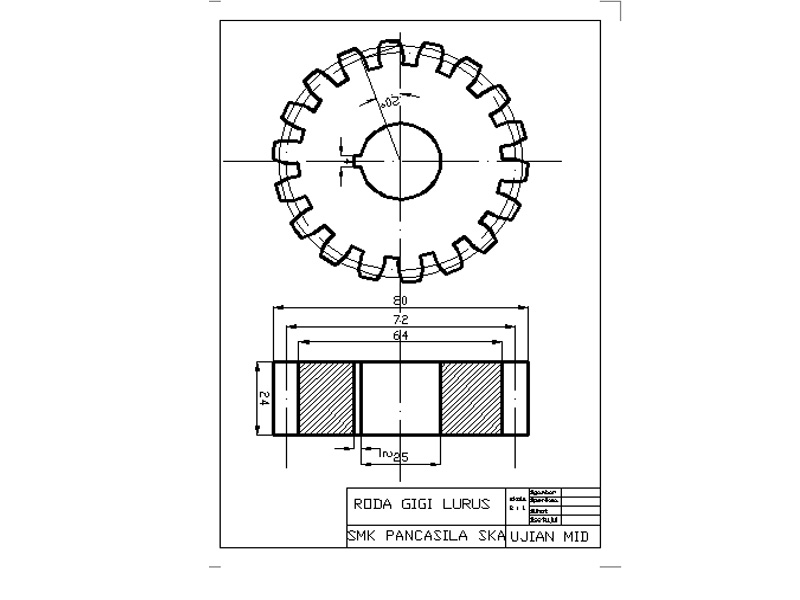 Menggambar Teknik RODA GIGI LURUS