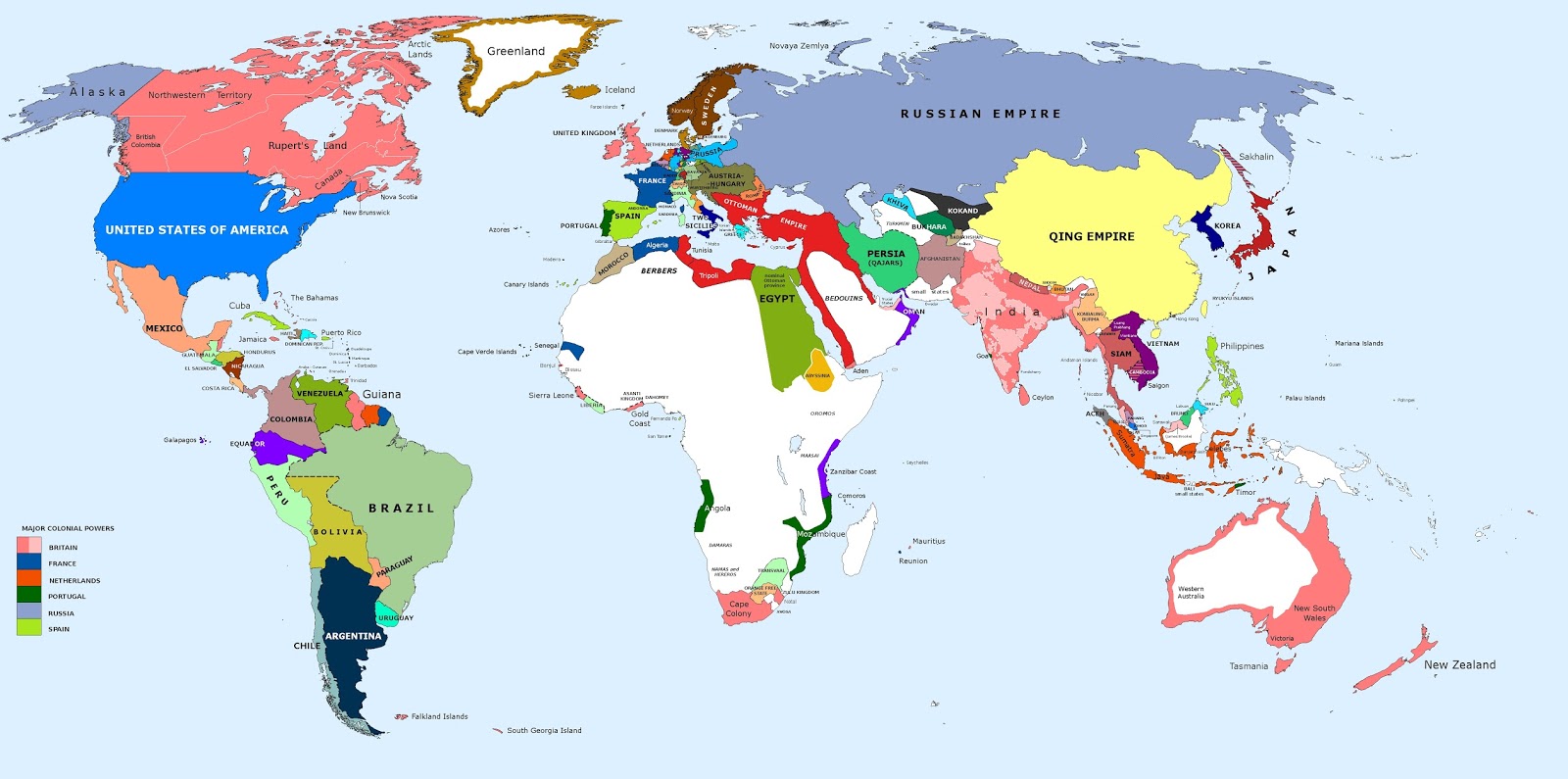 Detailed Political Map of the World in 1860 Vivid Maps