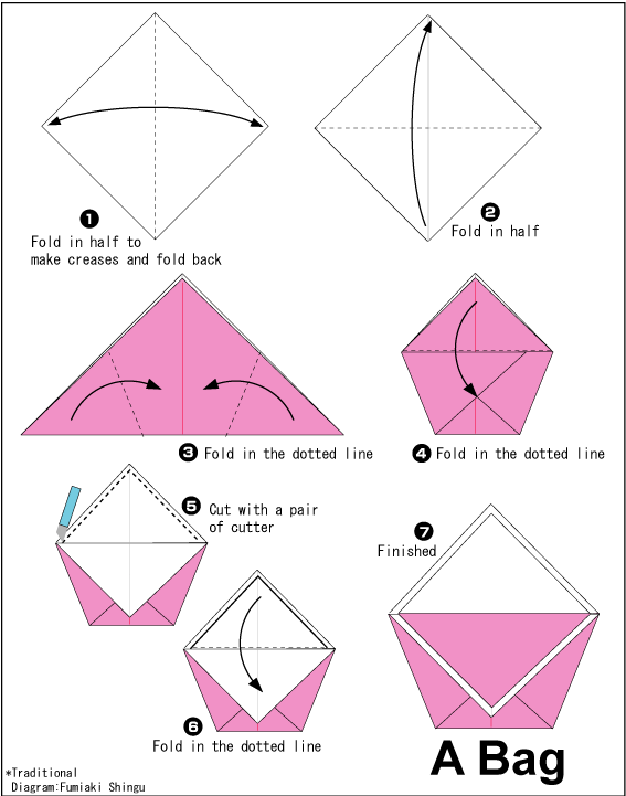 Bag Easy Origami instructions For Kids