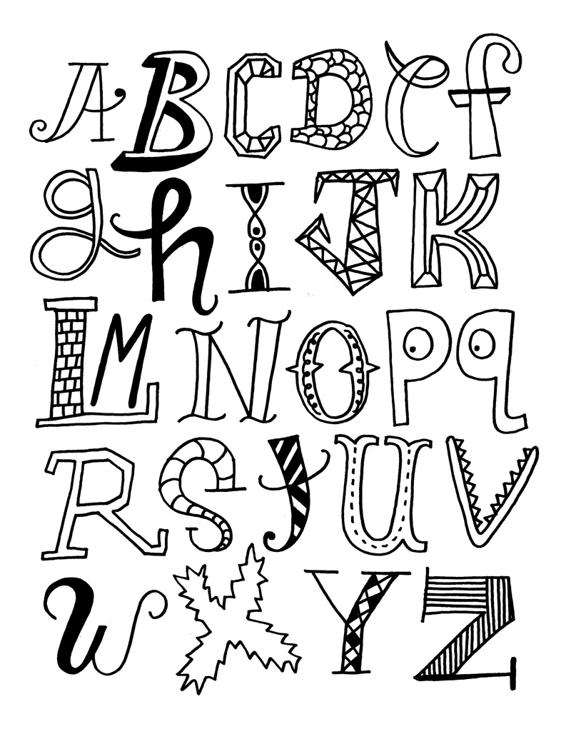 Alphabet Letters Coloring Pages Realistic Coloring Pages