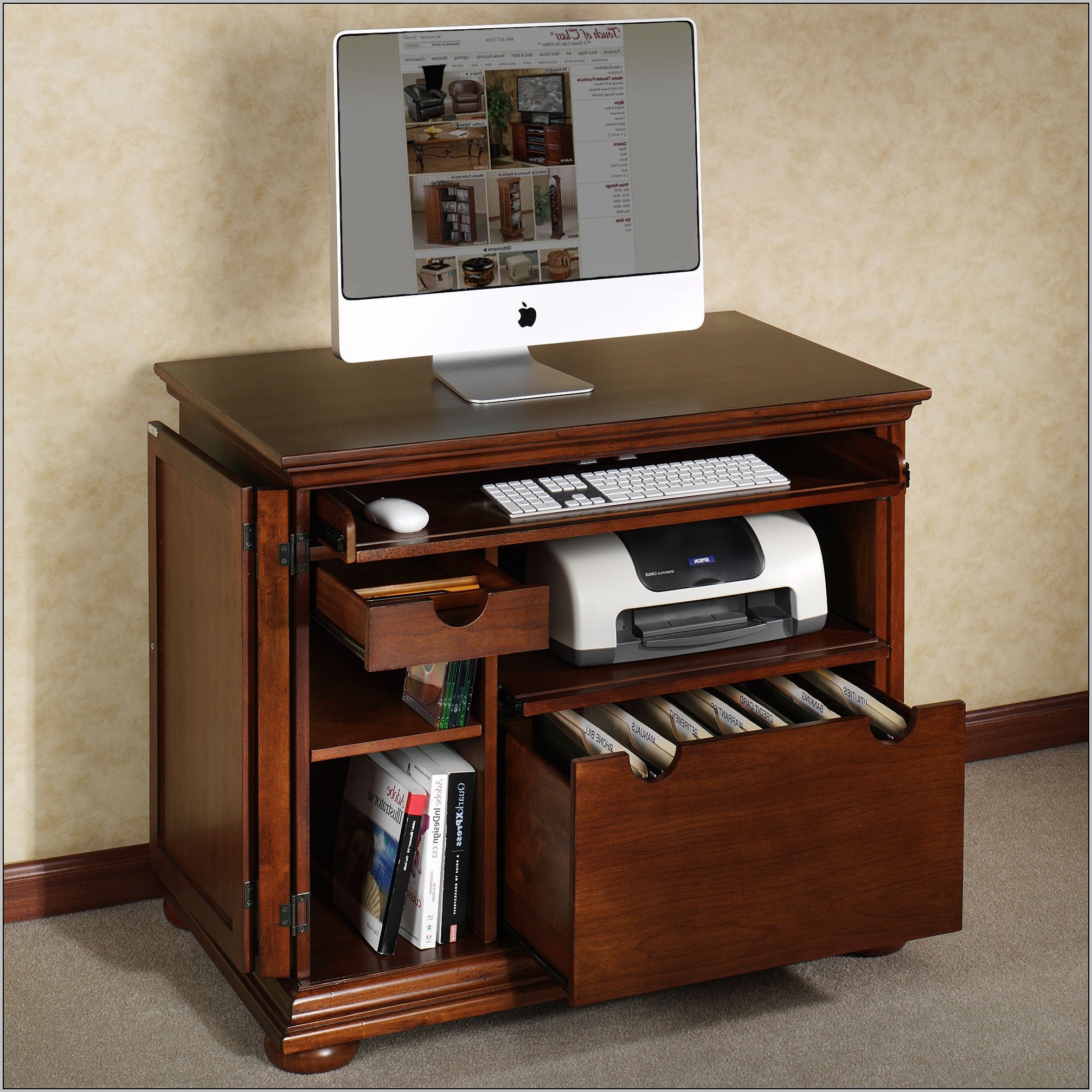 Narrow Computer Desk With Hutch