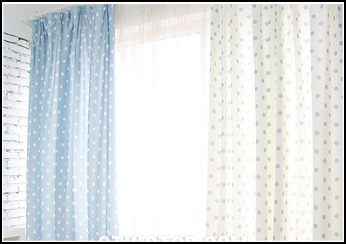 Blue White Polka Dot Curtains