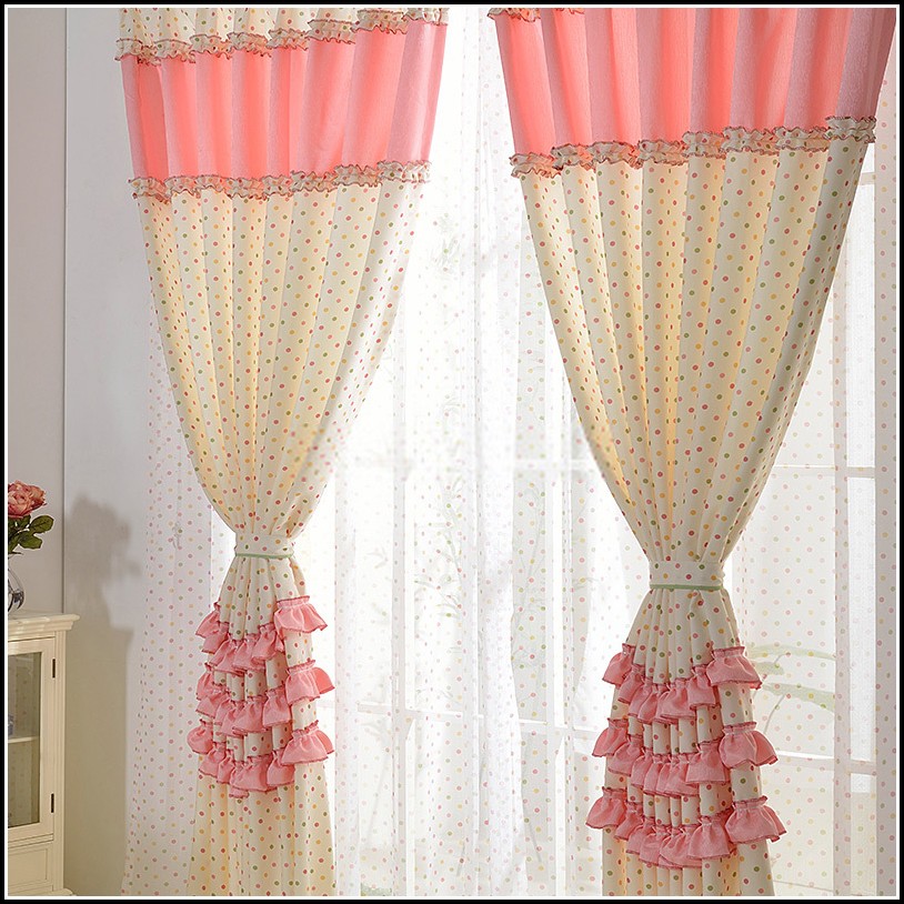 Hot Pink White Polka Dot Curtains