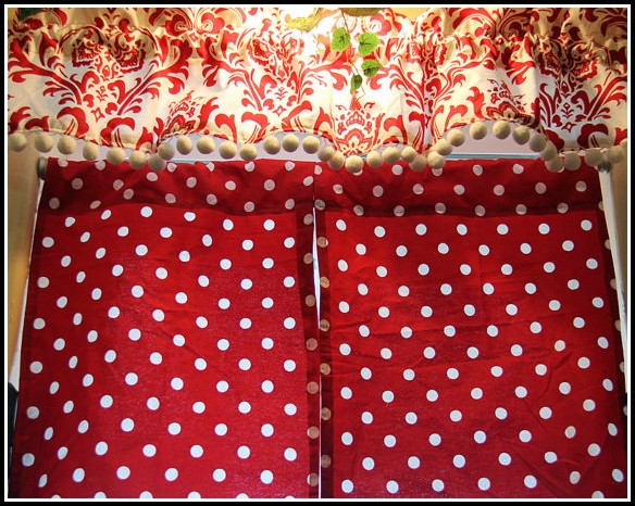 Red And White Polka Dot Kitchen Curtains