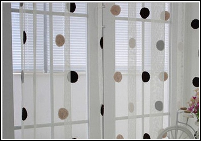 Sheer Black And White Polka Dot Curtains