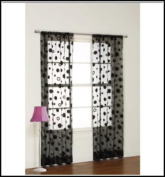 Sheer Black Polka Dot Curtains